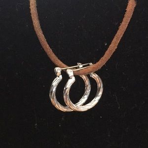 Brilliant cut silver plate earrings